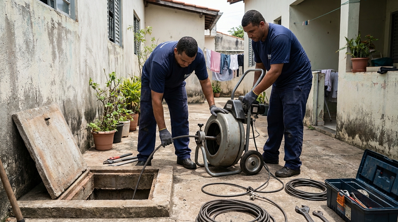 Desentupimento de rede de esgoto em Fortaleza‑CE