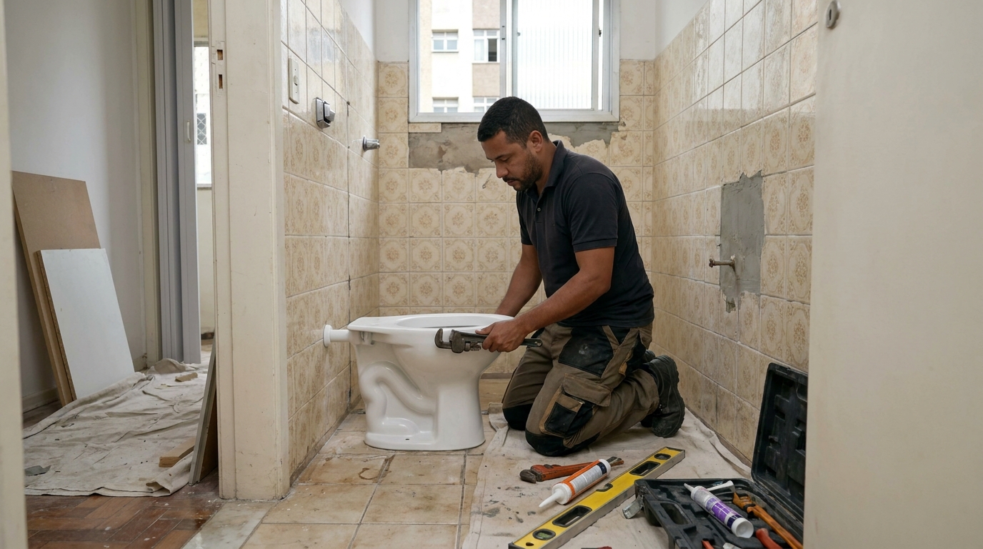 Instalação de vaso sanitário profissional em Fortaleza‑CE