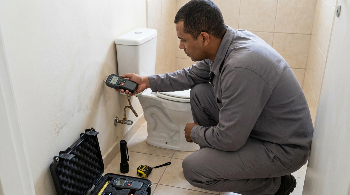 Técnico de caça vazamento em residência em Fortaleza‑CE